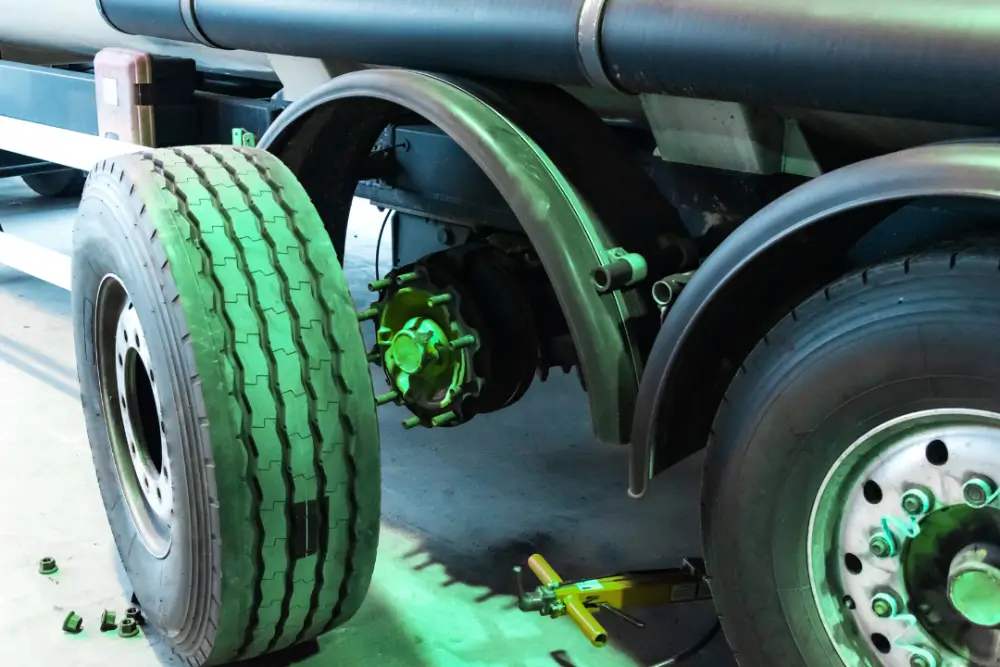 Image showing modified brake of heavy vehicle for VASS certificate
